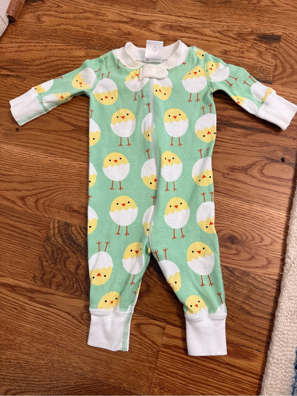 Hanna Andersson Easter Egg Chick Zip Up Sleeper Pajamas Size 50cm 0-6 months